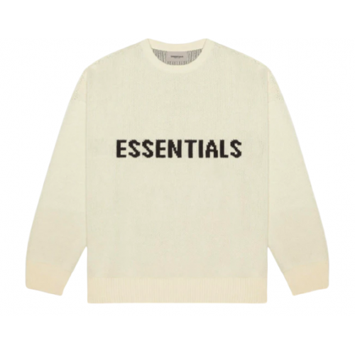 Fear of god online essentials knit sweater buttercream